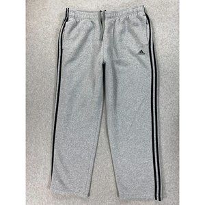 Adidas 3 Stripe Cotton Blend Midweight‎ Sweatpants (Men's XXL) Gray